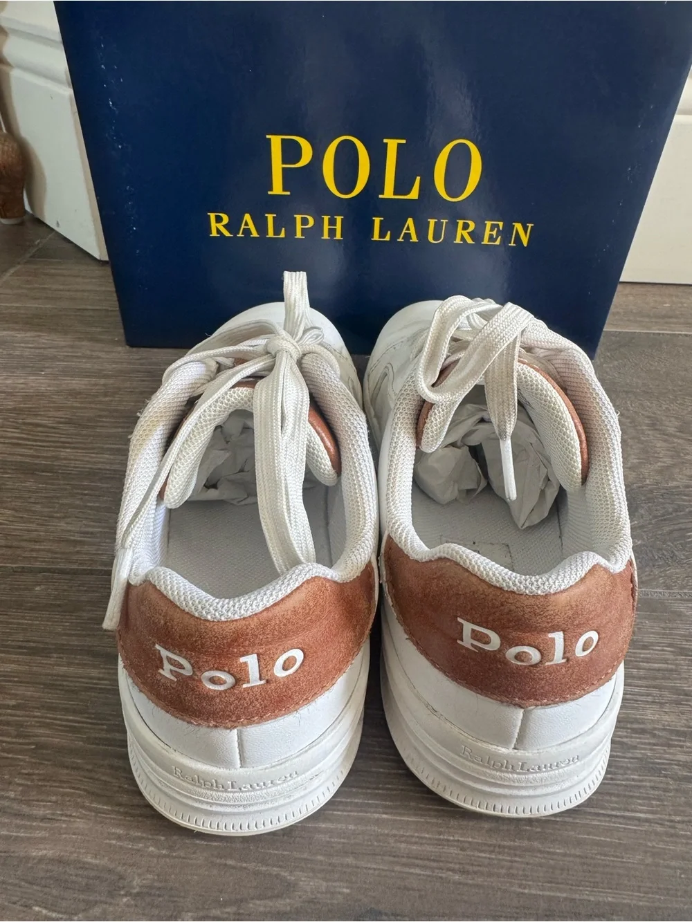 Polo Ralph Lauren Heritage Court III White/Tan Sneakers Kids Size 3